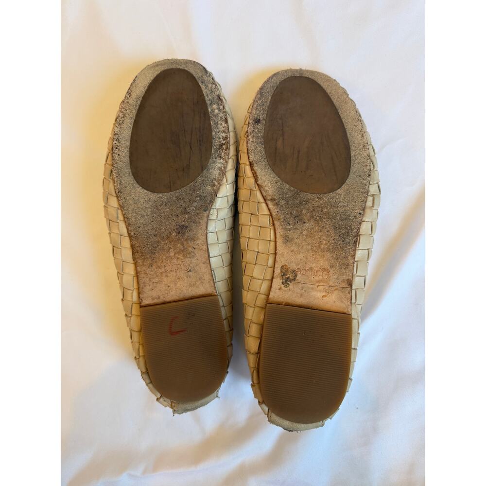 Quince Italian Leather Handwoven Ballet Flat Shoes, Taupe Tan 6 - Picture 4 of 5